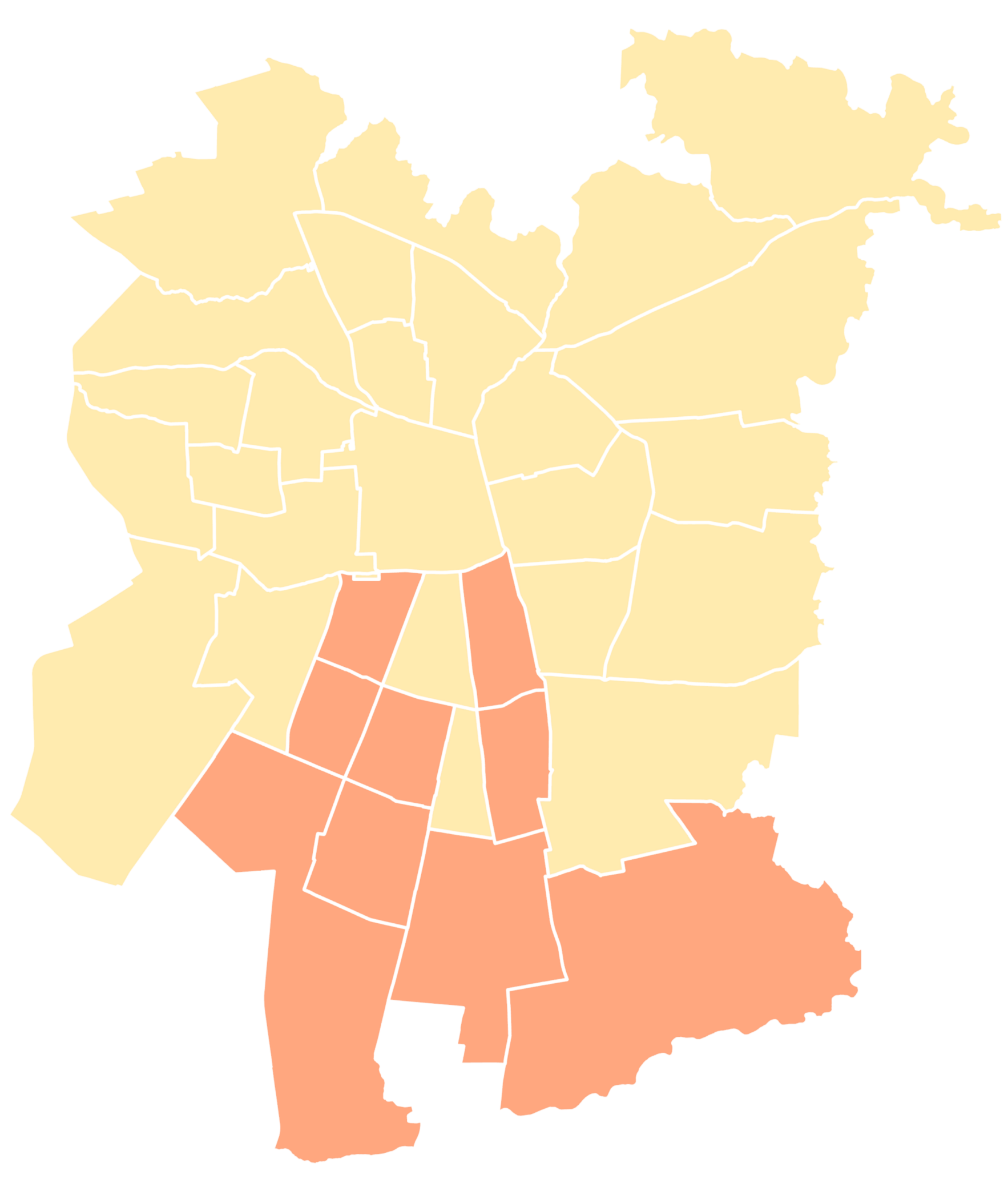 Mapa Asociación de Municipios Ciudad Sur
