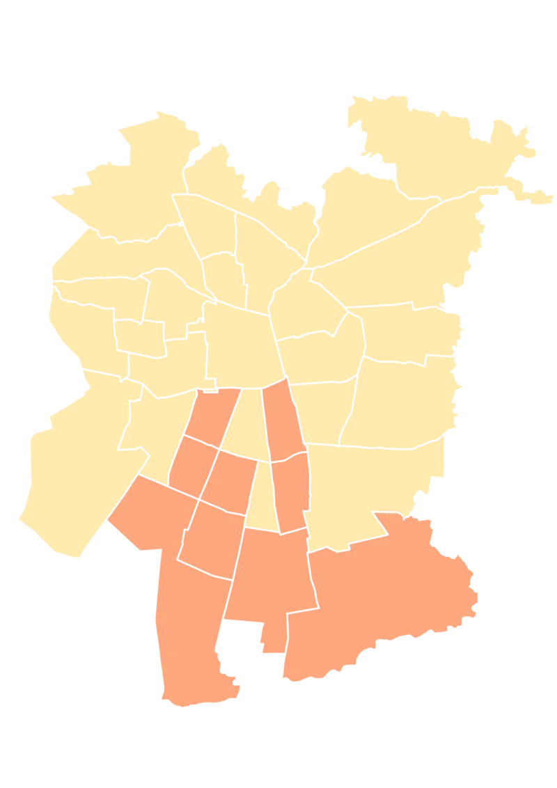 Mapa Asociación de Municipios Ciudad Sur